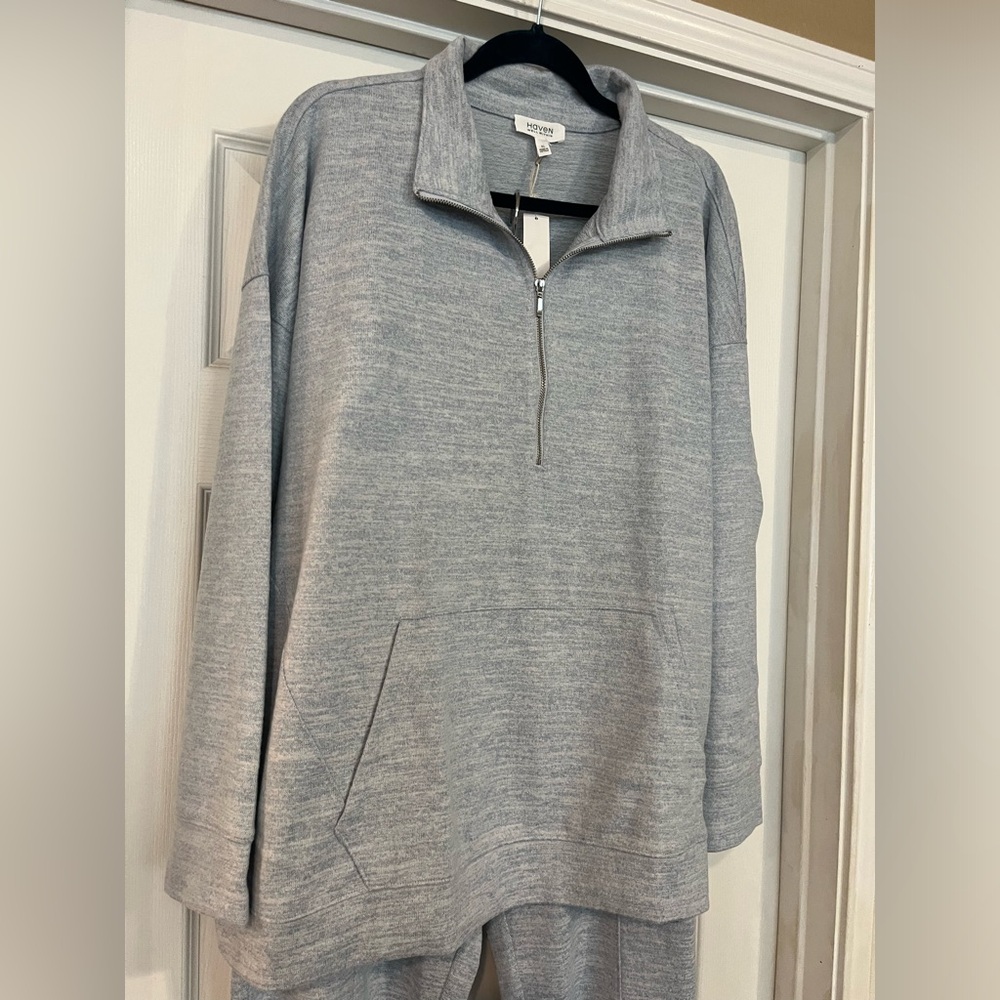 NWT Haven Well Within Sky Blue Matching Lounge Set Long Sleeve Quarter Zip Pants - Picture 4 of 12
